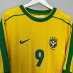 Shop 1998/00 BRAZIL RONALDO #9 HOME SHIRT (XXL) NIKE, classic football shirts, vintage football shirts & retro soccer jerseys at Cult Kits