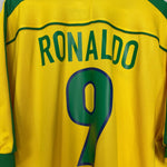 Shop 1998/00 BRAZIL RONALDO #9 HOME SHIRT (XXL) NIKE, classic football shirts, vintage football shirts & retro soccer jerseys at Cult Kits