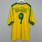 Shop 1998/00 BRAZIL RONALDO #9 HOME SHIRT (XXL) NIKE, classic football shirts, vintage football shirts & retro soccer jerseys at Cult Kits