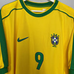 Shop 1998/00 BRAZIL RONALDO #9 HOME SHIRT (XXL) NIKE, classic football shirts, vintage football shirts & retro soccer jerseys at Cult Kits