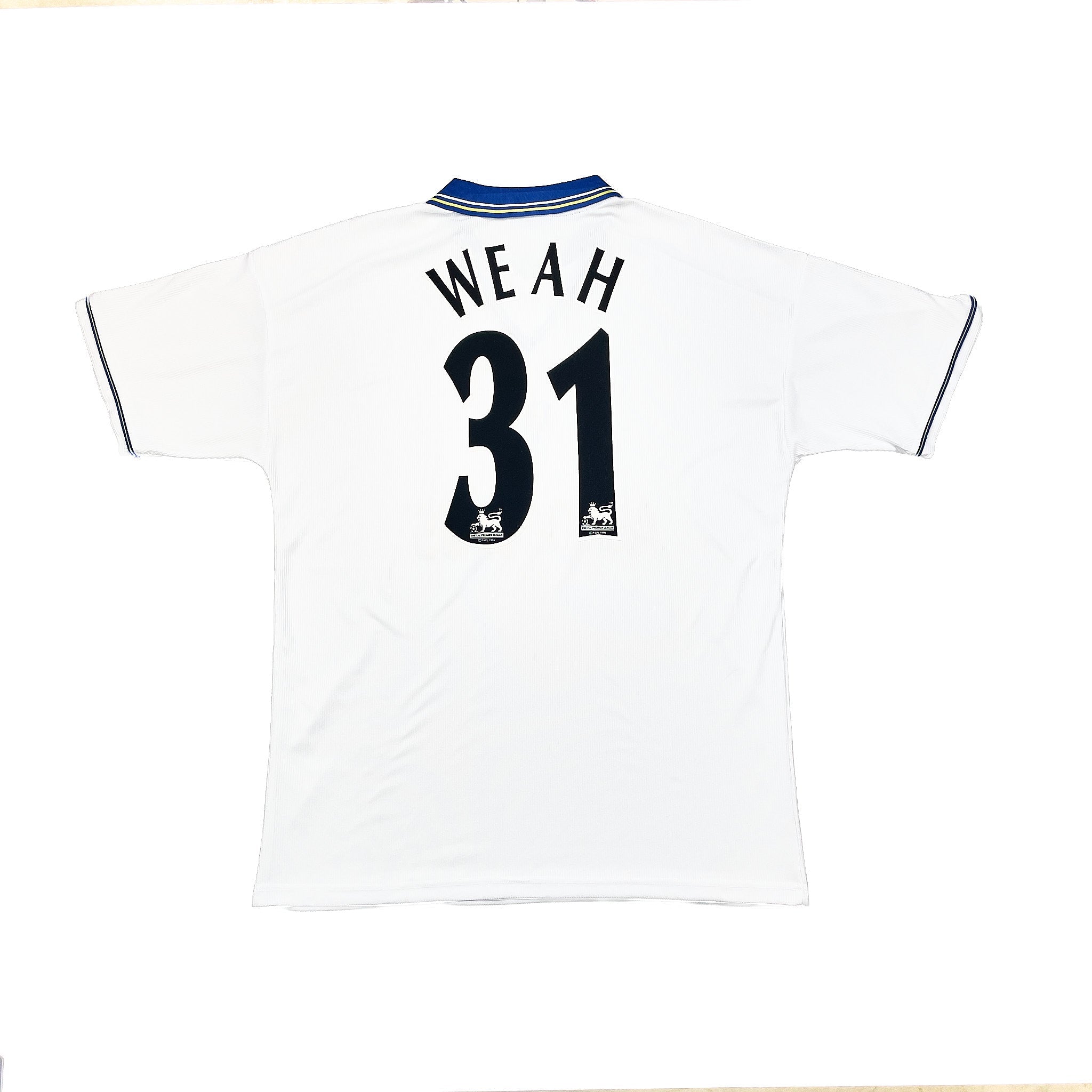 Buy 1998/00 CHELSEA WEAH 31 AWAY SHIRT (XXL) UMBRO ~ Free worldwide shipping available ~ Authentic Vintage Football Shirts from Cult Kits