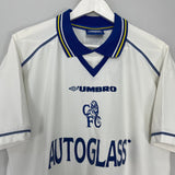 Shop 1998/00 CHELSEA ZOLA #25 AWAY SHIRT (L) UMBRO, classic football shirts, vintage football shirts & retro soccer jerseys at Cult Kits