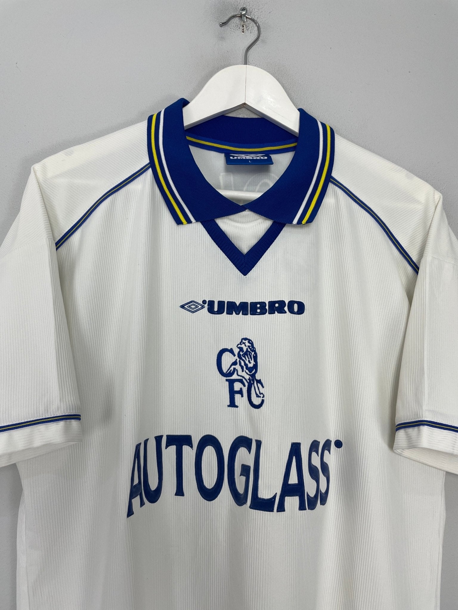 Shop 1998/00 CHELSEA ZOLA #25 AWAY SHIRT (L) UMBRO, classic football shirts, vintage football shirts & retro soccer jerseys at Cult Kits