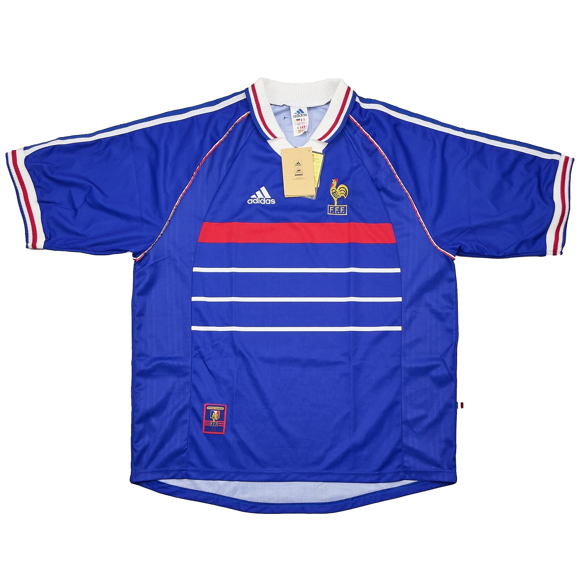 Buy 1998/00 France *BNWT* Home Shirt (XL) Adidas ~ Free worldwide shipping ~ Authentic Vintage Football Shirts from Cult Kits