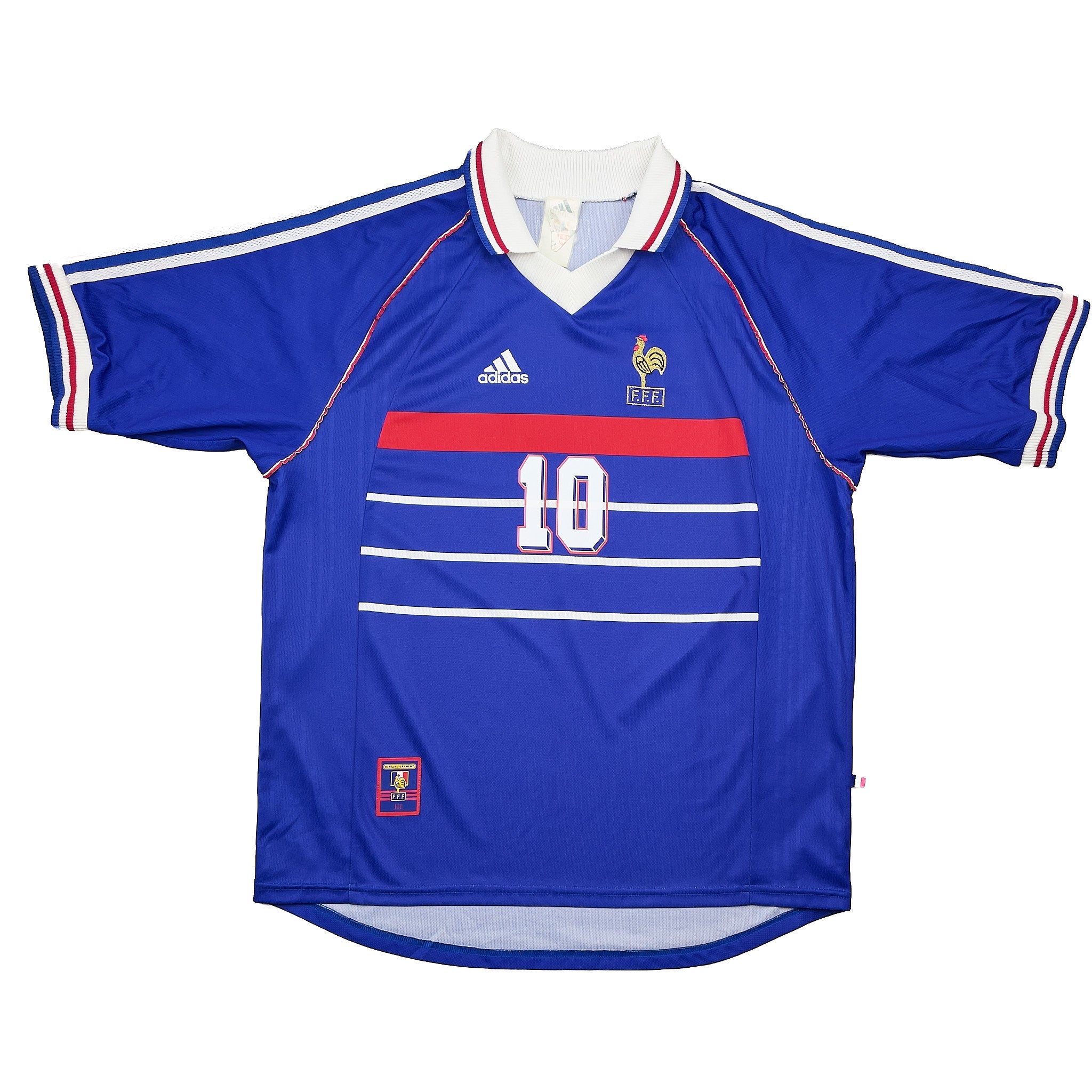 Buy 1998/00 France Zidane 10 Home Shirt (L) Adidas ~ Free worldwide shipping ~ Authentic Vintage Football Shirts from Cult Kits
