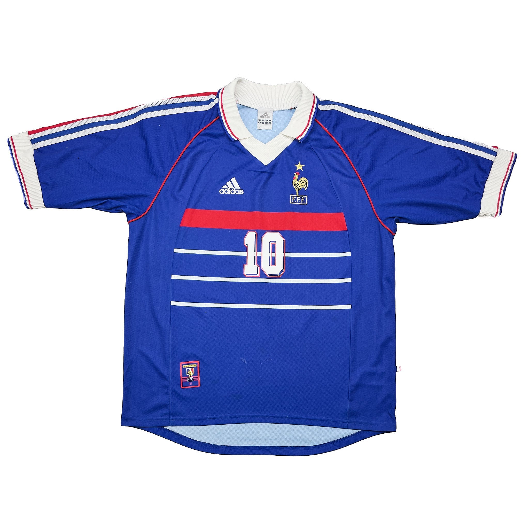 Buy 1998/00 France Zidane 10 Home Shirt (L) Adidas ~ Free worldwide shipping ~ Authentic Vintage Football Shirts from Cult Kits
