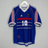 Shop 1998/00 FRANCE ZIDANE #10 HOME SHIRT (L) ADIDAS, classic football shirts, vintage football shirts & retro soccer jerseys at Cult Kits