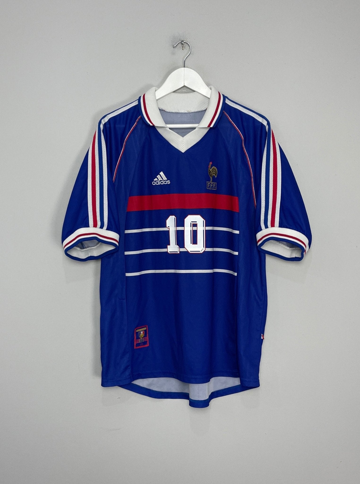 Shop 1998/00 FRANCE ZIDANE #10 HOME SHIRT (L) ADIDAS, classic football shirts, vintage football shirts & retro soccer jerseys at Cult Kits