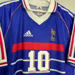 Shop 1998/00 FRANCE ZIDANE #10 HOME SHIRT (L) ADIDAS, classic football shirts, vintage football shirts & retro soccer jerseys at Cult Kits