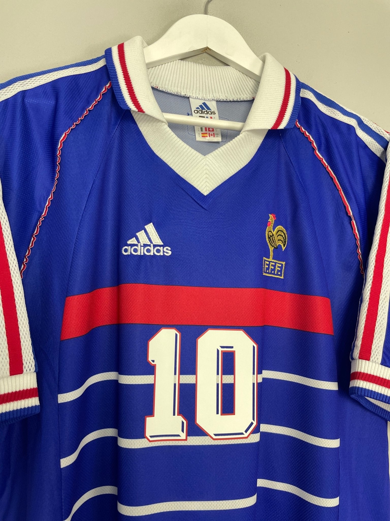 Shop 1998/00 FRANCE ZIDANE #10 HOME SHIRT (L) ADIDAS, classic football shirts, vintage football shirts & retro soccer jerseys at Cult Kits