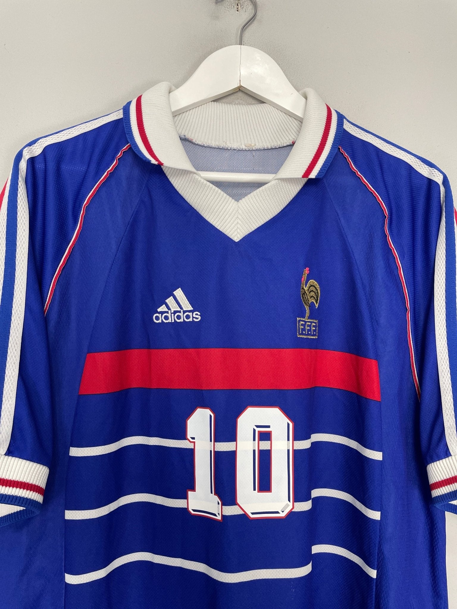 Shop 1998/00 FRANCE ZIDANE #10 HOME SHIRT (L) ADIDAS, classic football shirts, vintage football shirts & retro soccer jerseys at Cult Kits