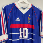 Shop 1998/00 FRANCE ZIDANE #10 HOME SHIRT (M) ADIDAS, classic football shirts, vintage football shirts & retro soccer jerseys at Cult Kits
