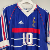 Shop 1998/00 FRANCE ZIDANE #10 HOME SHIRT (M) ADIDAS, classic football shirts, vintage football shirts & retro soccer jerseys at Cult Kits