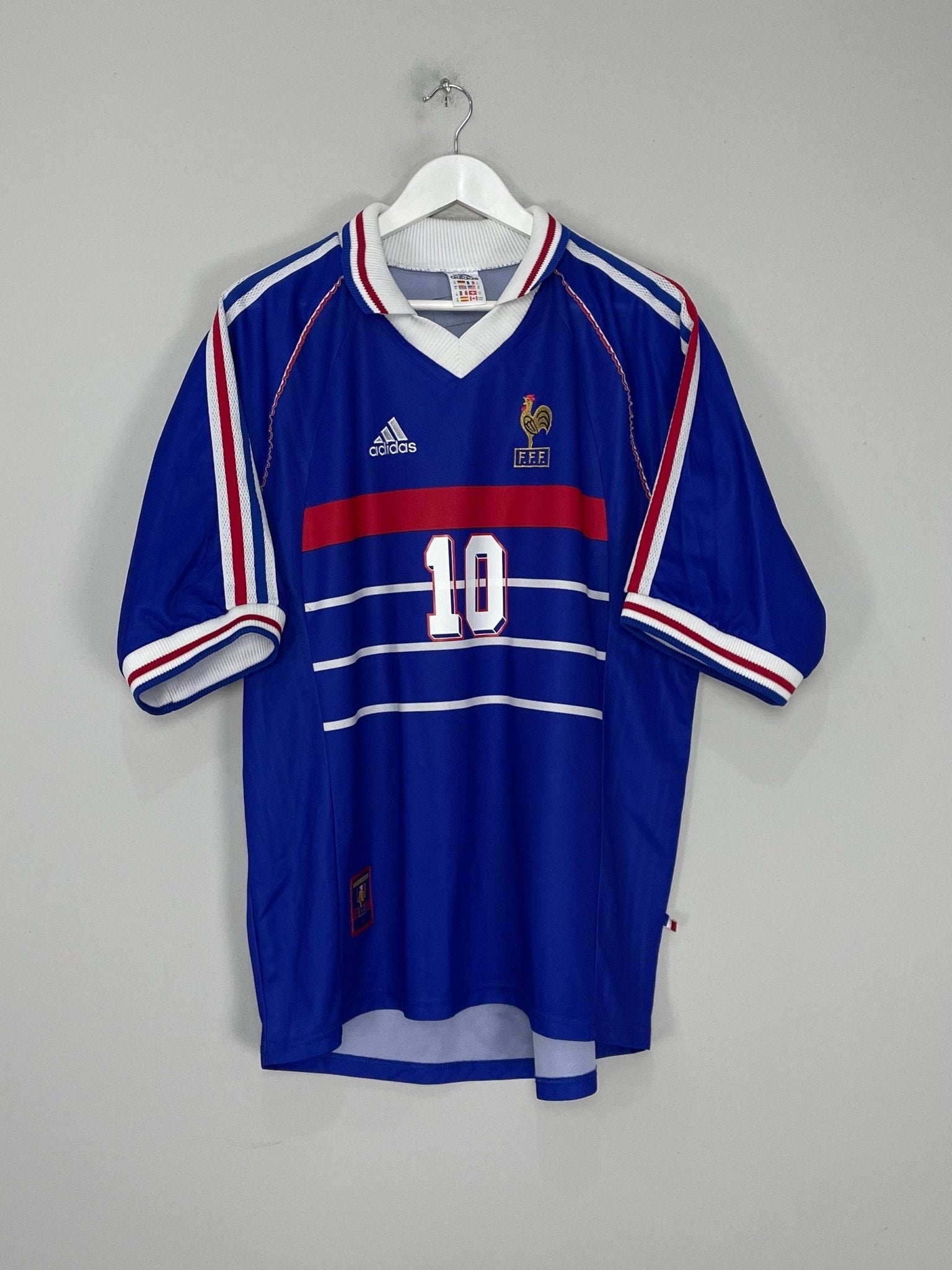Shop 1998/00 FRANCE ZIDANE #10 HOME SHIRT (XL) ADIDAS, classic football shirts, vintage football shirts & retro soccer jerseys at Cult Kits