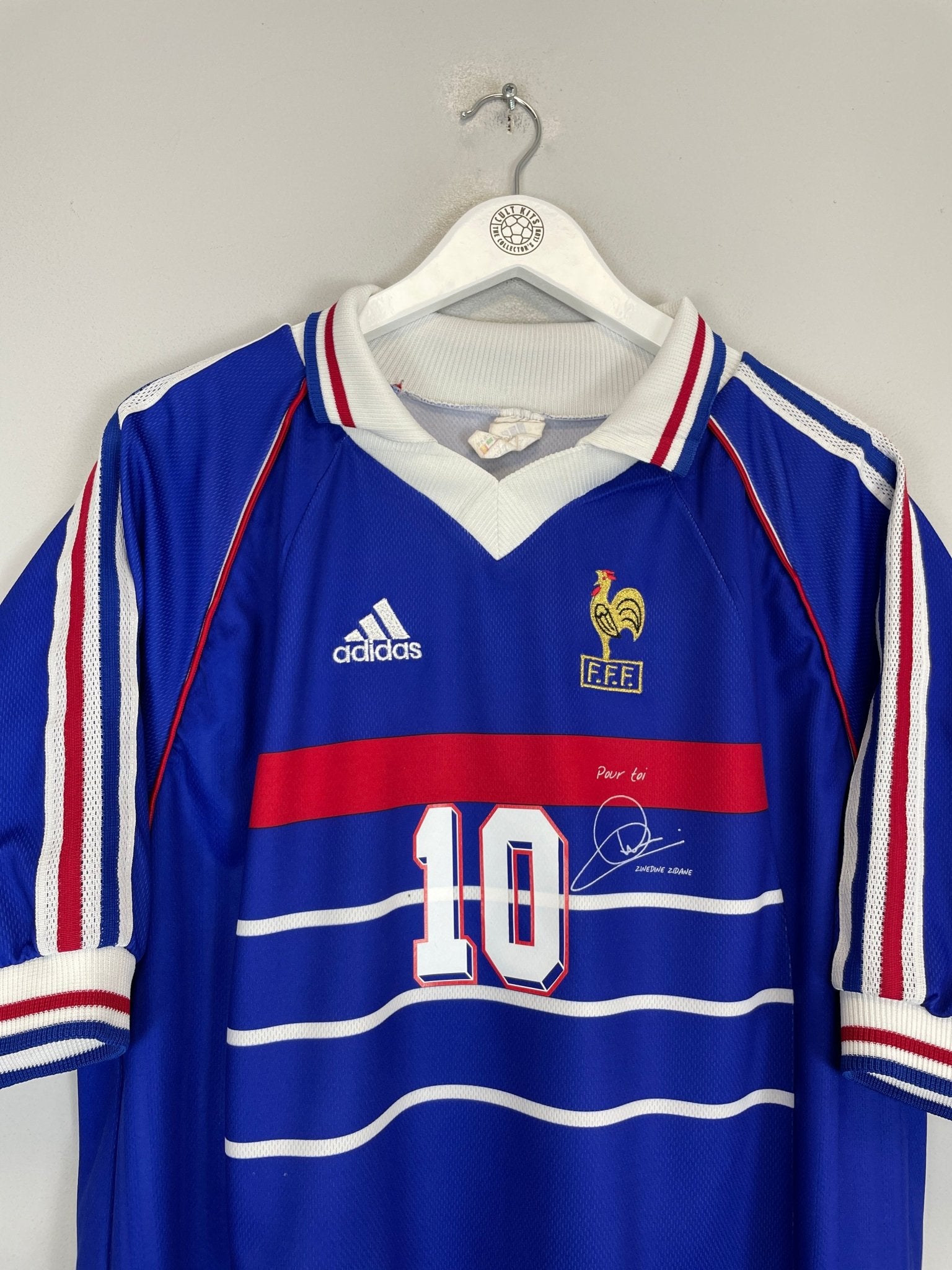 Shop 1998/00 FRANCE ZIDANE #10 *SPECIAL* HOME SHIRT (XL) ADIDAS, classic football shirts, vintage football shirts & retro soccer jerseys at Cult Kits