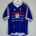 Shop 1998/00 FRANCE ZIDANE #10 *SPECIAL* HOME SHIRT (XL) ADIDAS, classic football shirts, vintage football shirts & retro soccer jerseys at Cult Kits