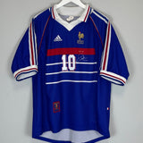 Shop 1998/00 FRANCE ZIDANE #10 *SPECIAL* HOME SHIRT (XL) ADIDAS, classic football shirts, vintage football shirts & retro soccer jerseys at Cult Kits
