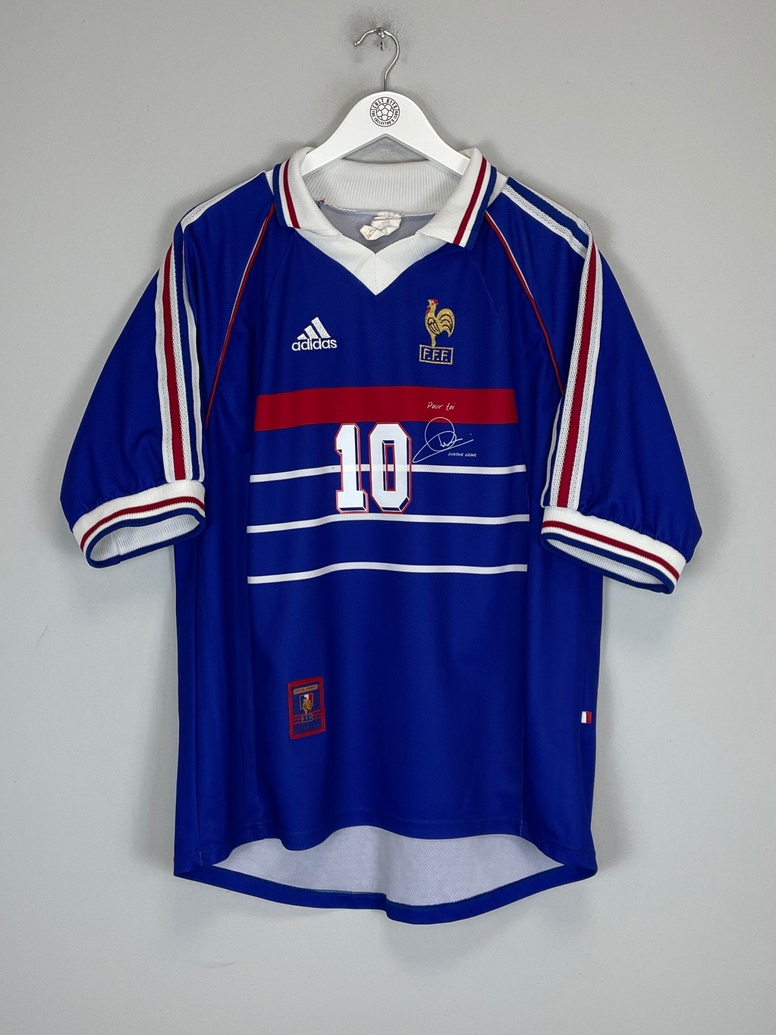Shop 1998/00 FRANCE ZIDANE #10 *SPECIAL* HOME SHIRT (XL) ADIDAS, classic football shirts, vintage football shirts & retro soccer jerseys at Cult Kits