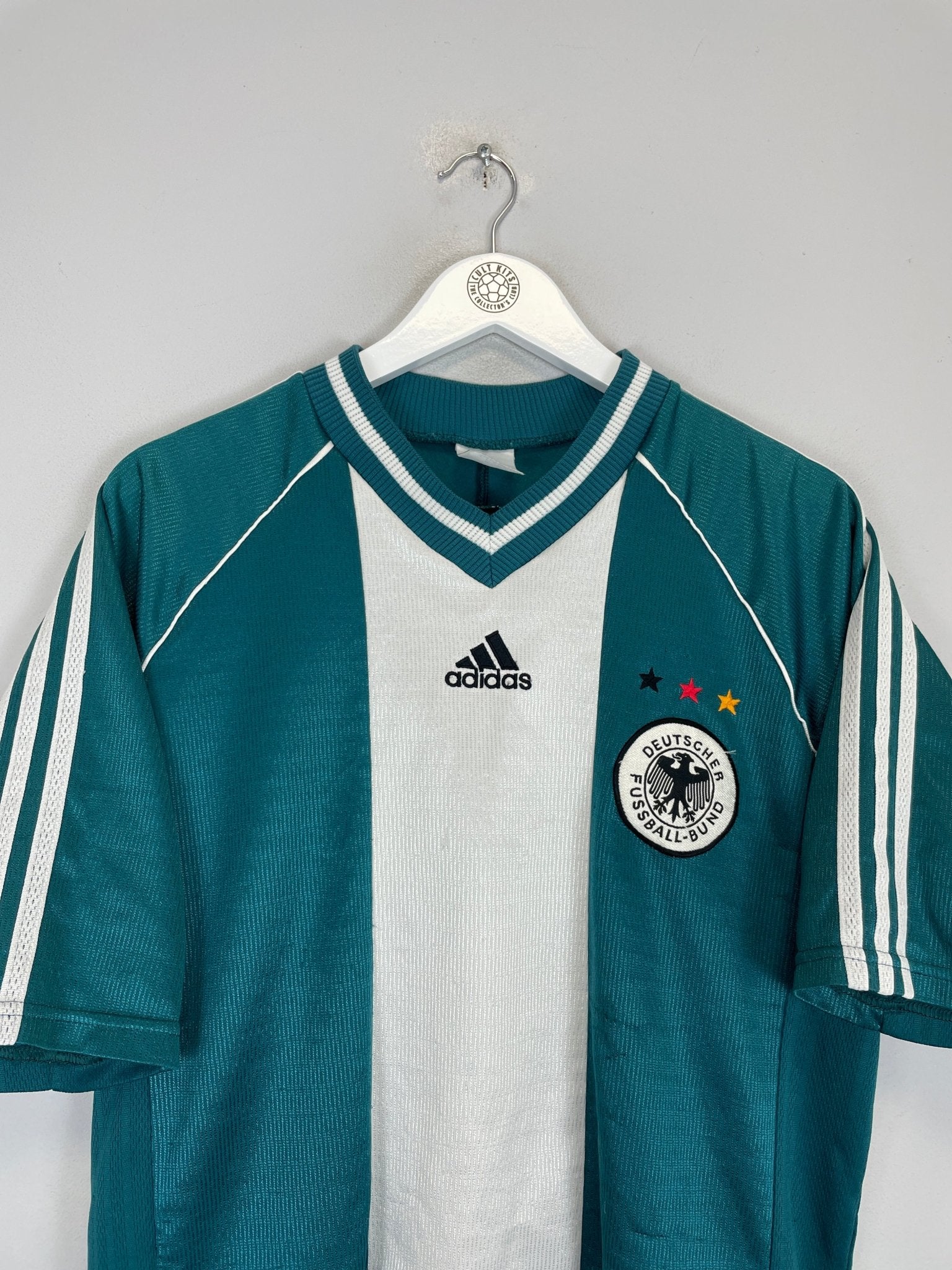 Shop 1998/00 GERMANY AWAY SHIRT (M) ADIDAS, classic football shirts, vintage football shirts & retro soccer jerseys at Cult Kits