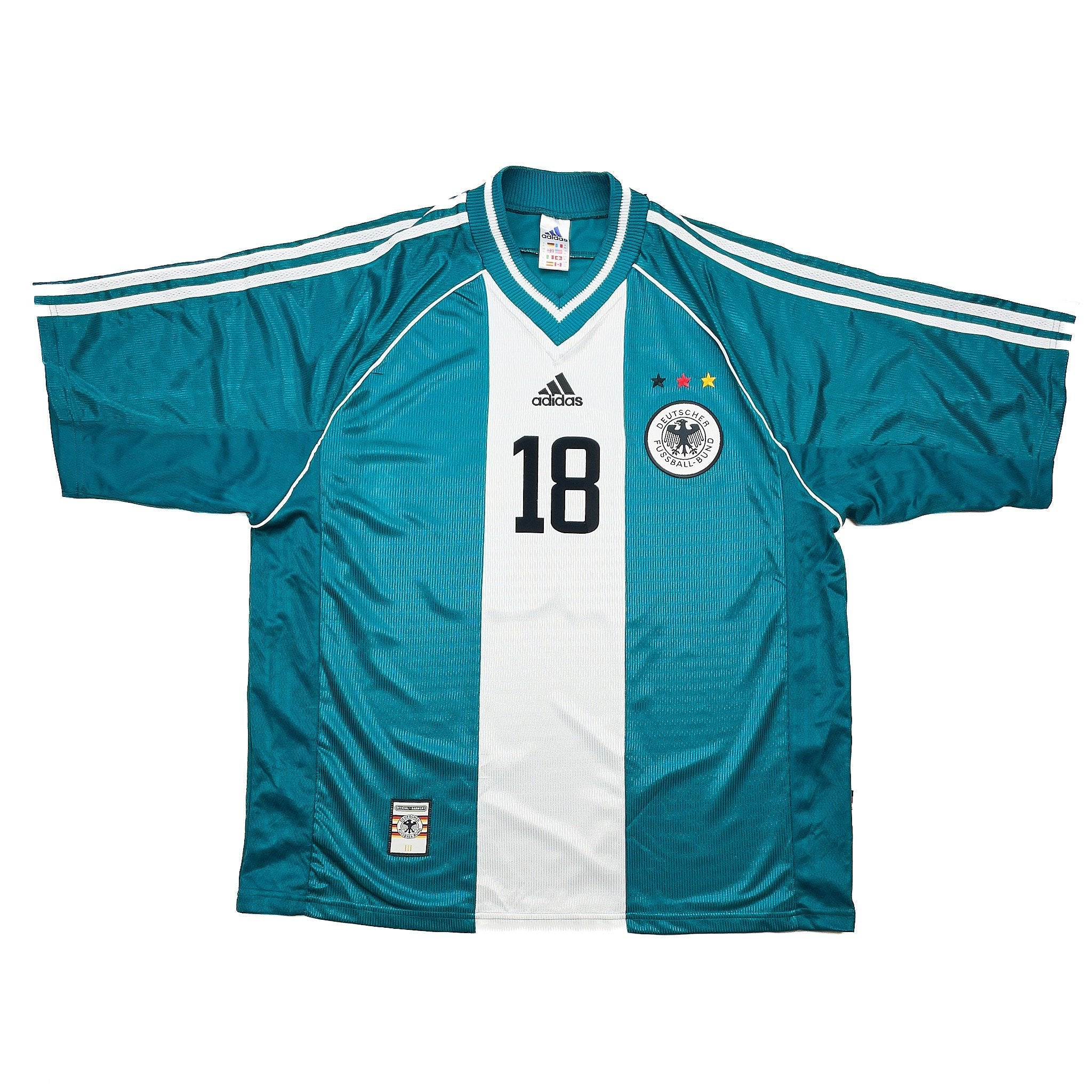 Buy 1998/00 Germany Klinsmann 18 Away Shirt (XL) Adidas ~ Free worldwide shipping ~ Authentic Vintage Football Shirts from Cult Kits