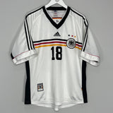 Shop 1998/00 GERMANY KLINSMANN #18 HOME SHIRT (L) ADIDAS, classic football shirts, vintage football shirts & retro soccer jerseys at Cult Kits