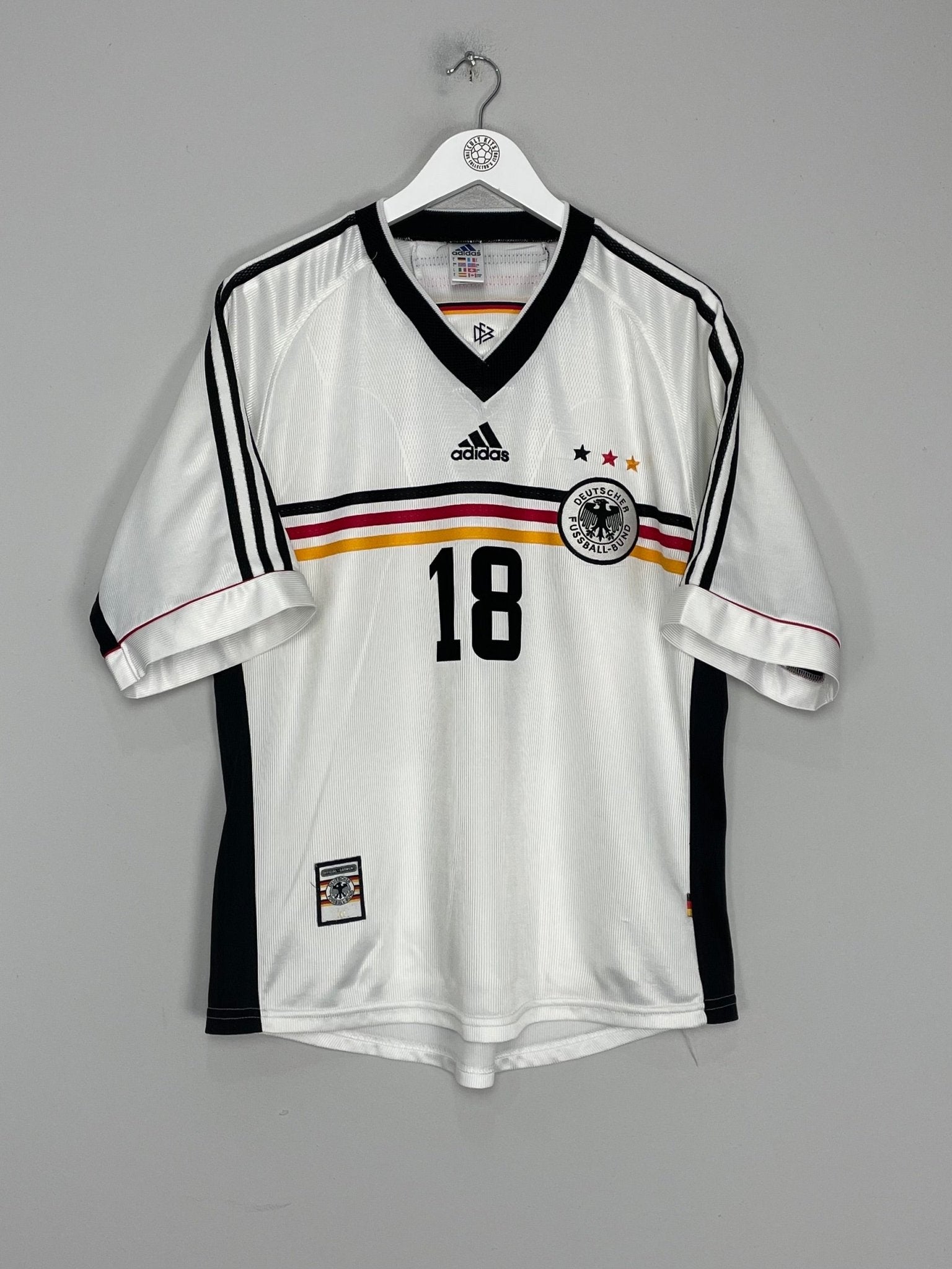 Shop 1998/00 GERMANY KLINSMANN #18 HOME SHIRT (L) ADIDAS, classic football shirts, vintage football shirts & retro soccer jerseys at Cult Kits