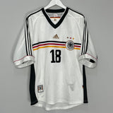Shop 1998/00 GERMANY KLINSMANN #18 HOME SHIRT (L) ADIDAS, classic football shirts, vintage football shirts & retro soccer jerseys at Cult Kits