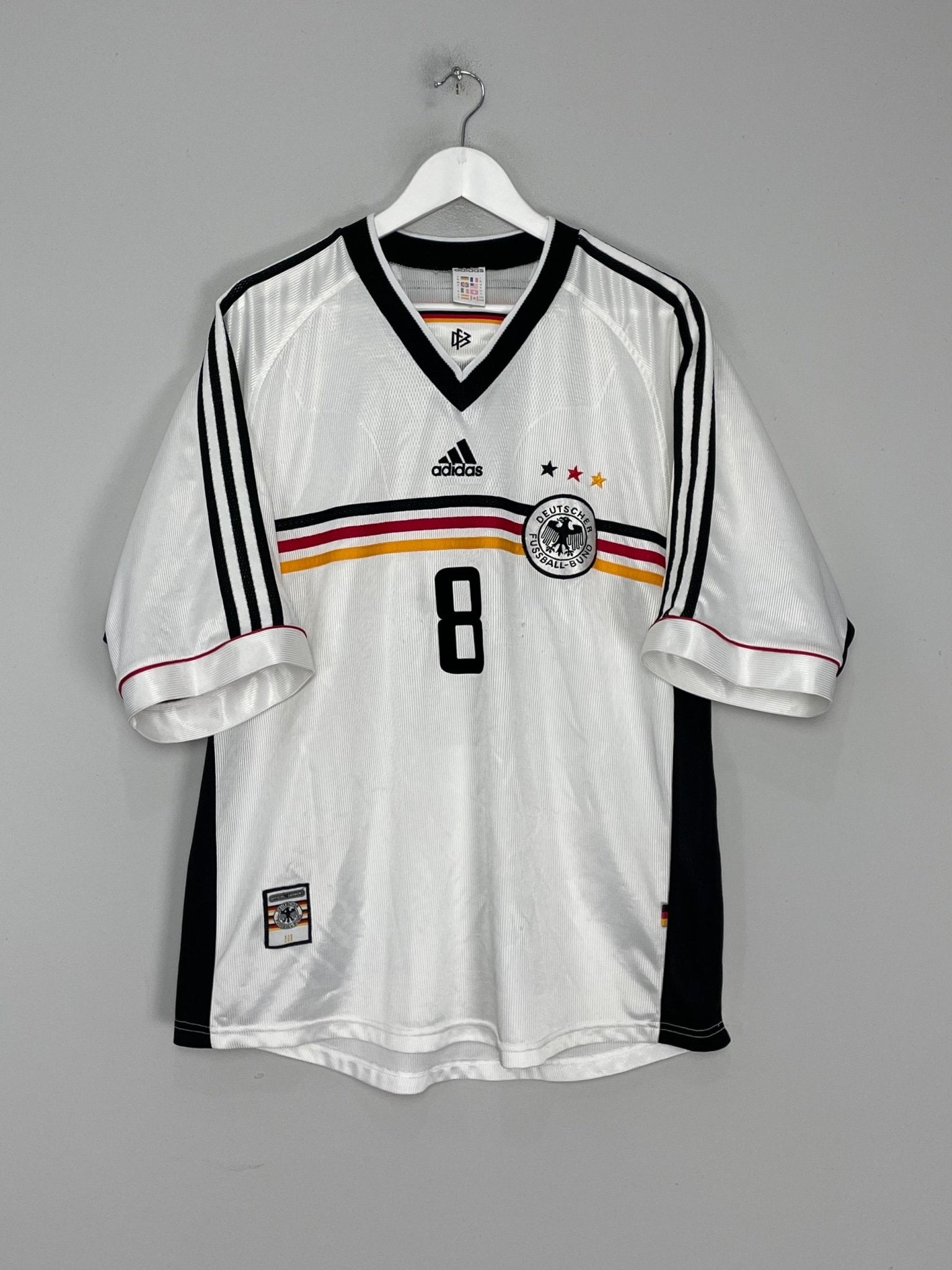 Shop 1998/00 GERMANY MATTHAUS #8 HOME SHIRT (XL) ADIDAS, classic football shirts, vintage football shirts & retro soccer jerseys at Cult Kits