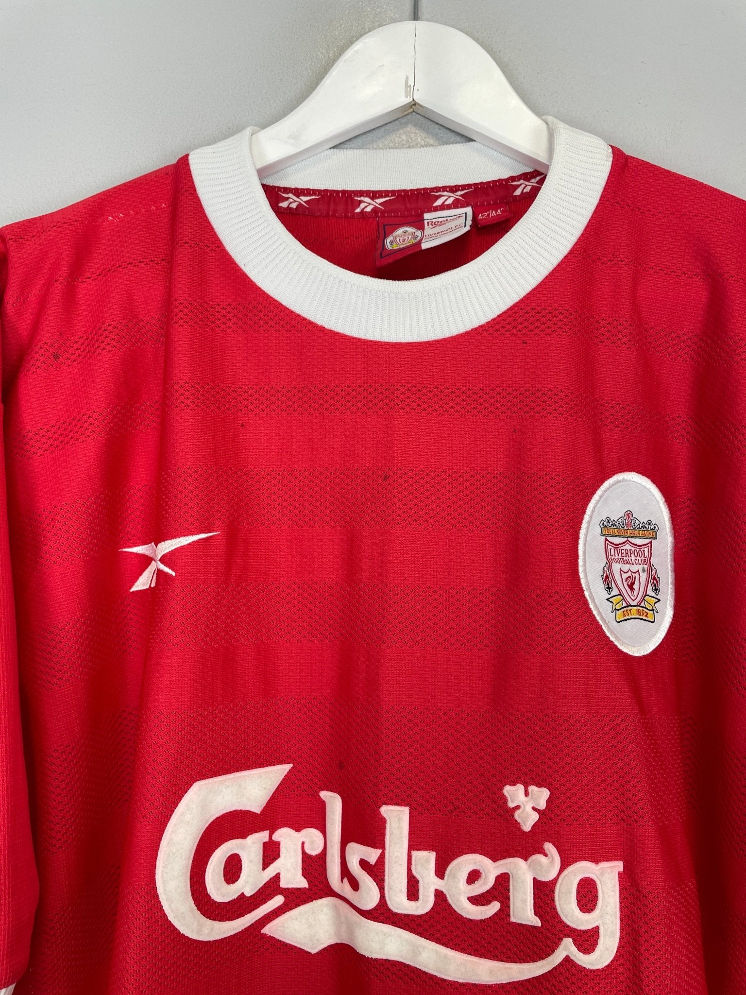 Shop 1998/00 LIVERPOOL HOME SHIRT (L) REEBOK, classic football shirts, vintage football shirts & retro soccer jerseys at Cult Kits
