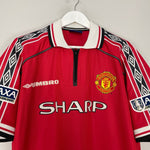 Shop 1998/00 MANCHESTER UNITED BECKHAM #7 *FA CUP* HOME SHIRT (XL) UMBRO, classic football shirts, vintage football shirts & retro soccer jerseys at Cult Kits