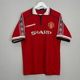 Shop 1998/00 MANCHESTER UNITED BECKHAM #7 HOME SHIRT (L) UMBRO, classic football shirts, vintage football shirts & retro soccer jerseys at Cult Kits