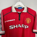 Shop 1998/00 MANCHESTER UNITED BECKHAM #7 HOME SHIRT (L) UMBRO, classic football shirts, vintage football shirts & retro soccer jerseys at Cult Kits