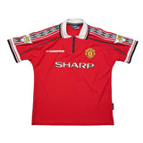 Buy 1998/00 Manchester United Beckham 7 Home Shirt (L) Umbro ~ Free worldwide shipping ~ Authentic Vintage Football Shirts from Cult Kits