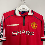 Shop 1998/00 MANCHESTER UNITED HOME SHIRT (L) UMBRO, classic football shirts, vintage football shirts & retro soccer jerseys at Cult Kits