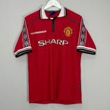 Shop 1998/00 MANCHESTER UNITED HOME SHIRT (L) UMBRO, classic football shirts, vintage football shirts & retro soccer jerseys at Cult Kits