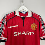 Shop 1998/00 MANCHESTER UNITED HOME SHIRT (L) UMBRO, classic football shirts, vintage football shirts & retro soccer jerseys at Cult Kits