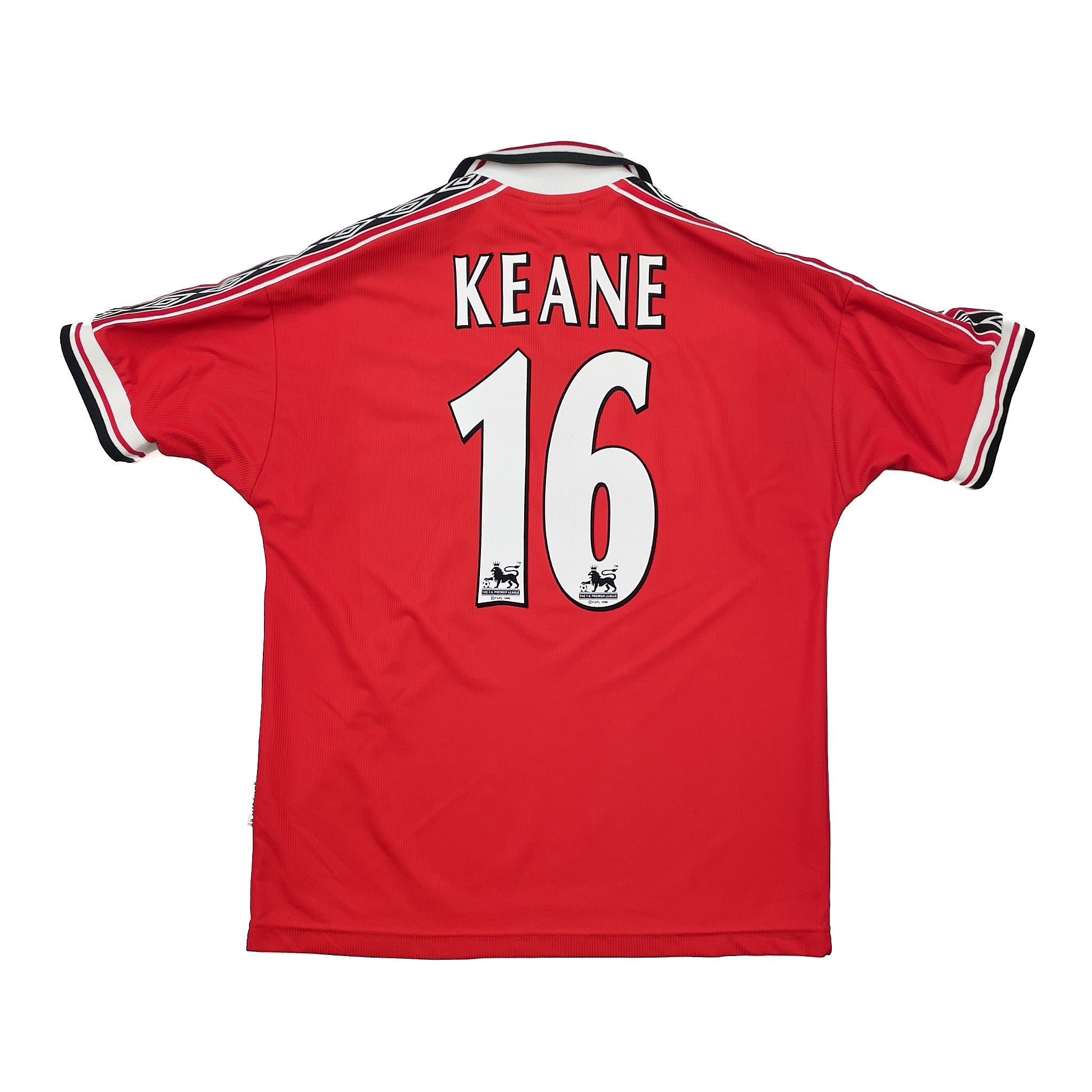 Buy 1998/00 MANCHESTER UNITED KEANE 16 HOME SHIRT (M) UMBRO ~ Free worldwide shipping available ~ Authentic Vintage Football Shirts from Cult Kits