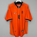 Shop 1998/00 NETHERLANDS BERGKAMP #8 HOME SHIRT (L) NIKE, classic football shirts, vintage football shirts & retro soccer jerseys at Cult Kits