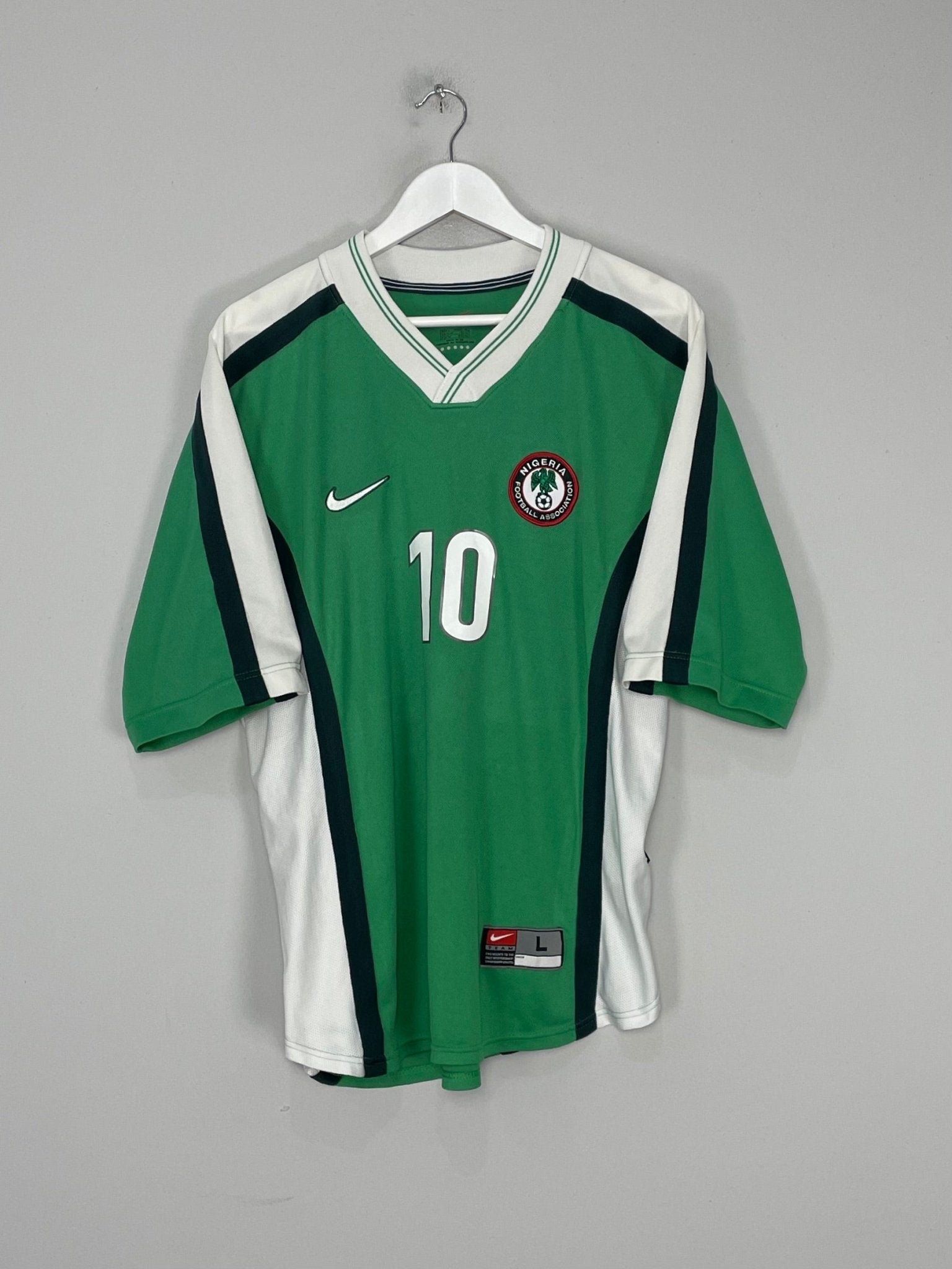 Shop 1998/00 NIGERIA OKOCHA #10 HOME SHIRT (L) NIKE, classic football shirts, vintage football shirts & retro soccer jerseys at Cult Kits