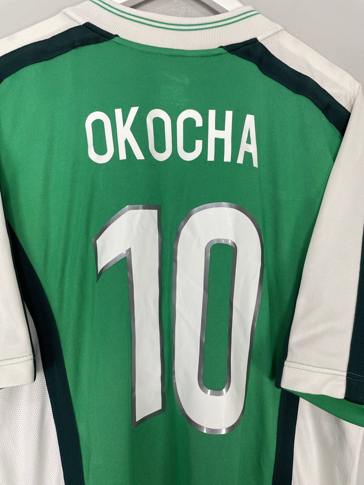 Shop 1998/00 NIGERIA OKOCHA #10 HOME SHIRT (L) NIKE, classic football shirts, vintage football shirts & retro soccer jerseys at Cult Kits