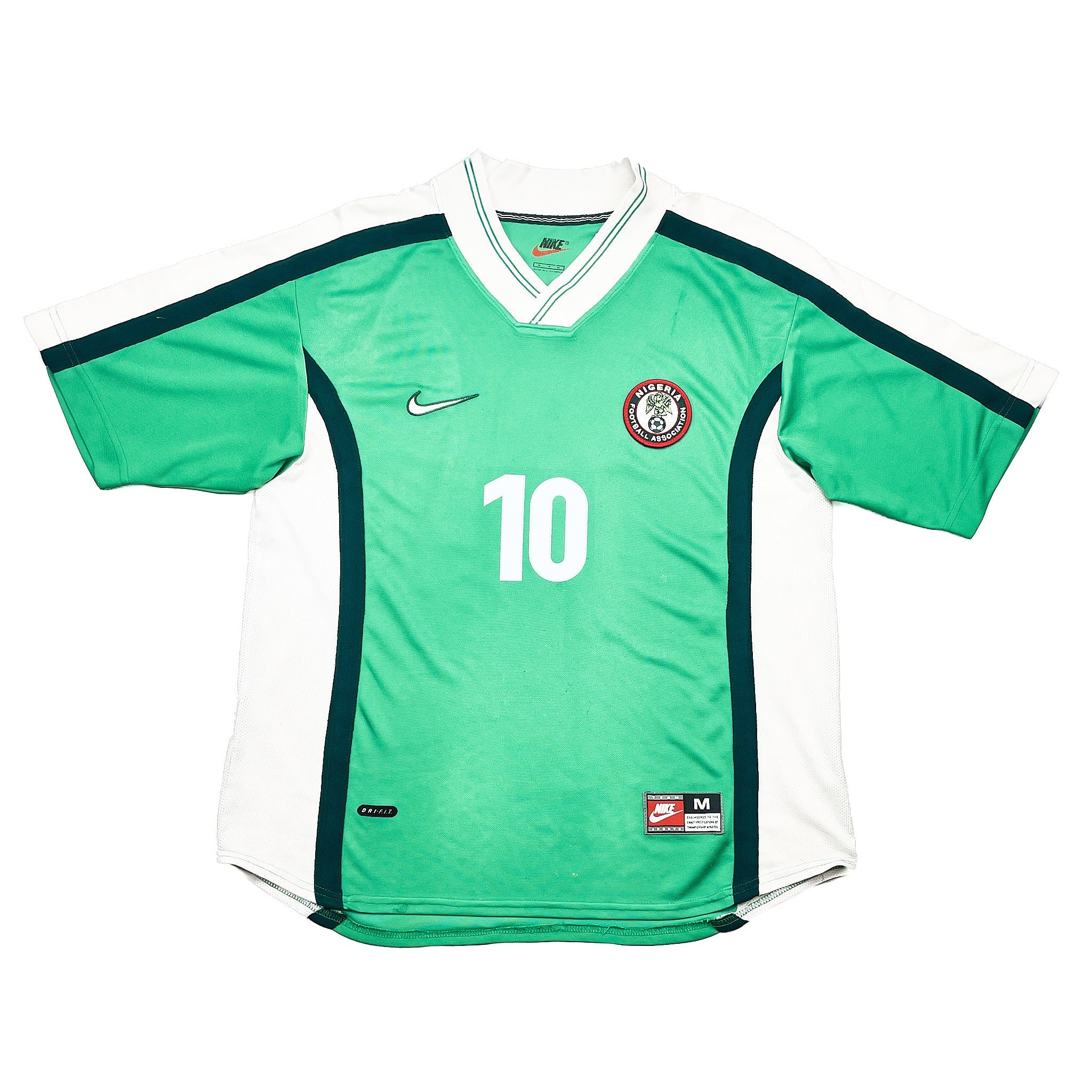 Buy 1998/00 Nigeria Okocha 10 Home Shirt (M) Nike ~ Free worldwide shipping available ~ Authentic Vintage Football Shirts from Cult Kits