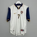 Shop 1998/00 PORTUGAL FIGO #7 AWAY SHIRT (M) NIKE, classic football shirts, vintage football shirts & retro soccer jerseys at Cult Kits