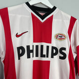 Shop 1998/00 PSV #9 L/S *PLAYER ISSUE* HOME SHIRT (S) NIKE, classic football shirts, vintage football shirts & retro soccer jerseys at Cult Kits