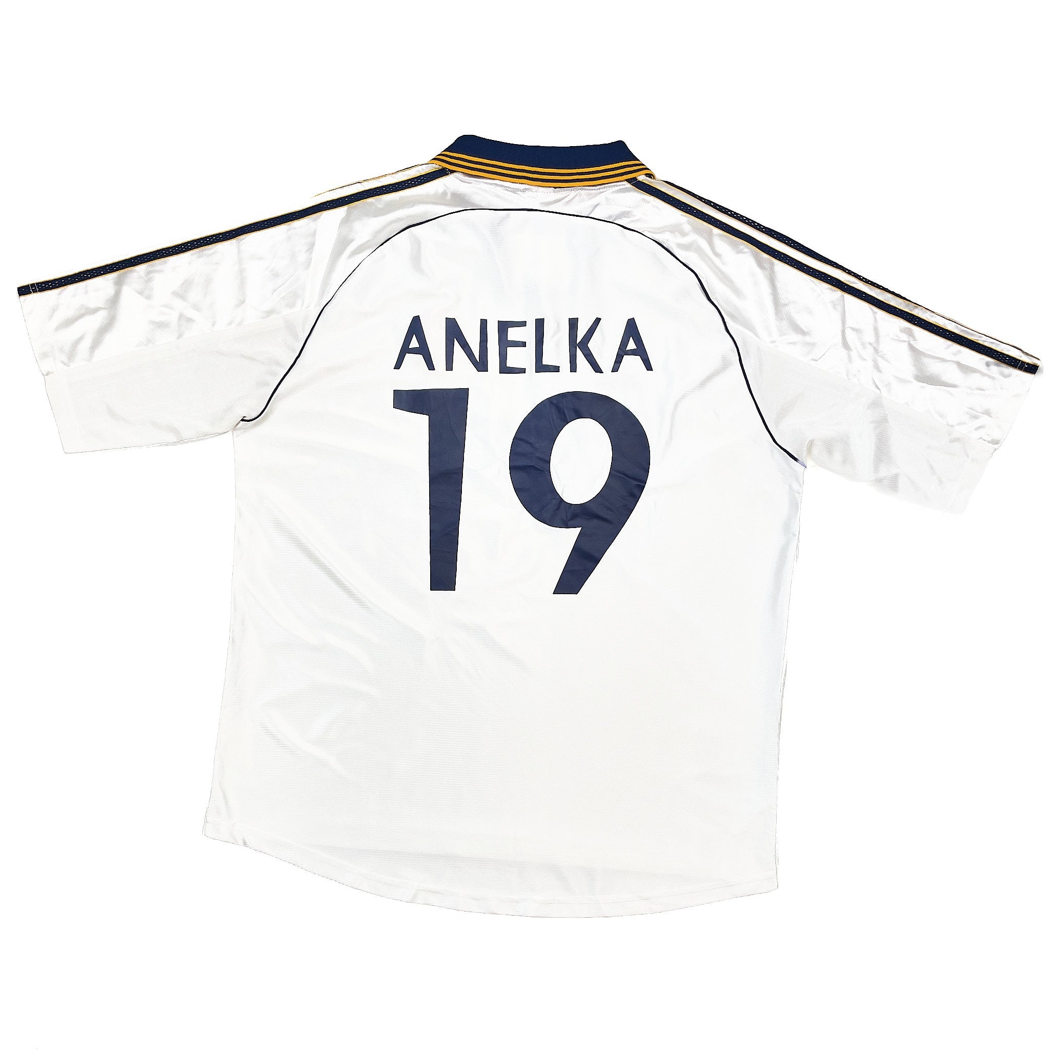 Buy 1998/00 Real Madrid Anelka 19 Home Shirt (XL) Adidas ~ Free worldwide shipping available ~ Authentic Vintage Football Shirts from Cult Kits