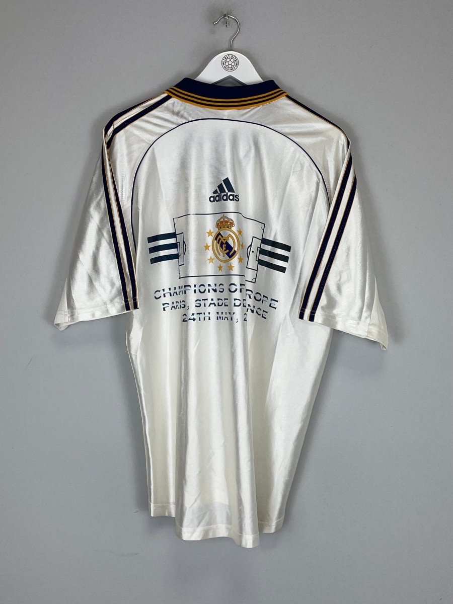 1998/00 REAL MADRID *EUROPEAN CHAMPIONS* HOME SHIRT L) ADIDAS - Cult Kits - Large - Buy Vintage Football Shirts, Authentic Retro Football Shirts For Sale, Classic Football Shirts & Soccer Jersey