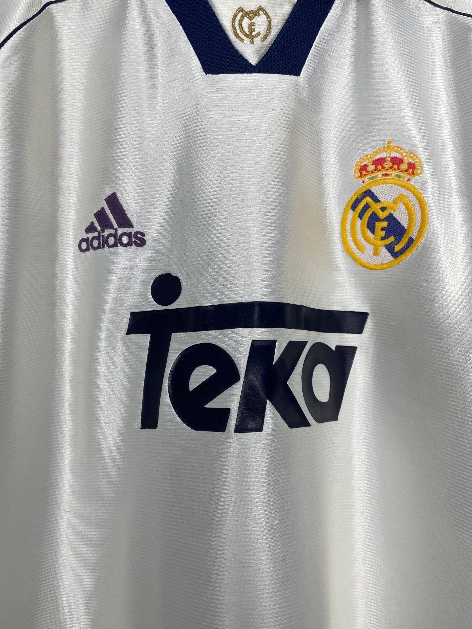 Shop 1998/00 REAL MADRID GUTI #14 HOME SHIRT (L) ADIDAS, classic football shirts, vintage football shirts & retro soccer jerseys at Cult Kits