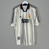Shop 1998/00 REAL MADRID GUTI #14 HOME SHIRT (L) ADIDAS, classic football shirts, vintage football shirts & retro soccer jerseys at Cult Kits