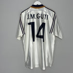 Shop 1998/00 REAL MADRID GUTI #14 HOME SHIRT (L) ADIDAS, classic football shirts, vintage football shirts & retro soccer jerseys at Cult Kits