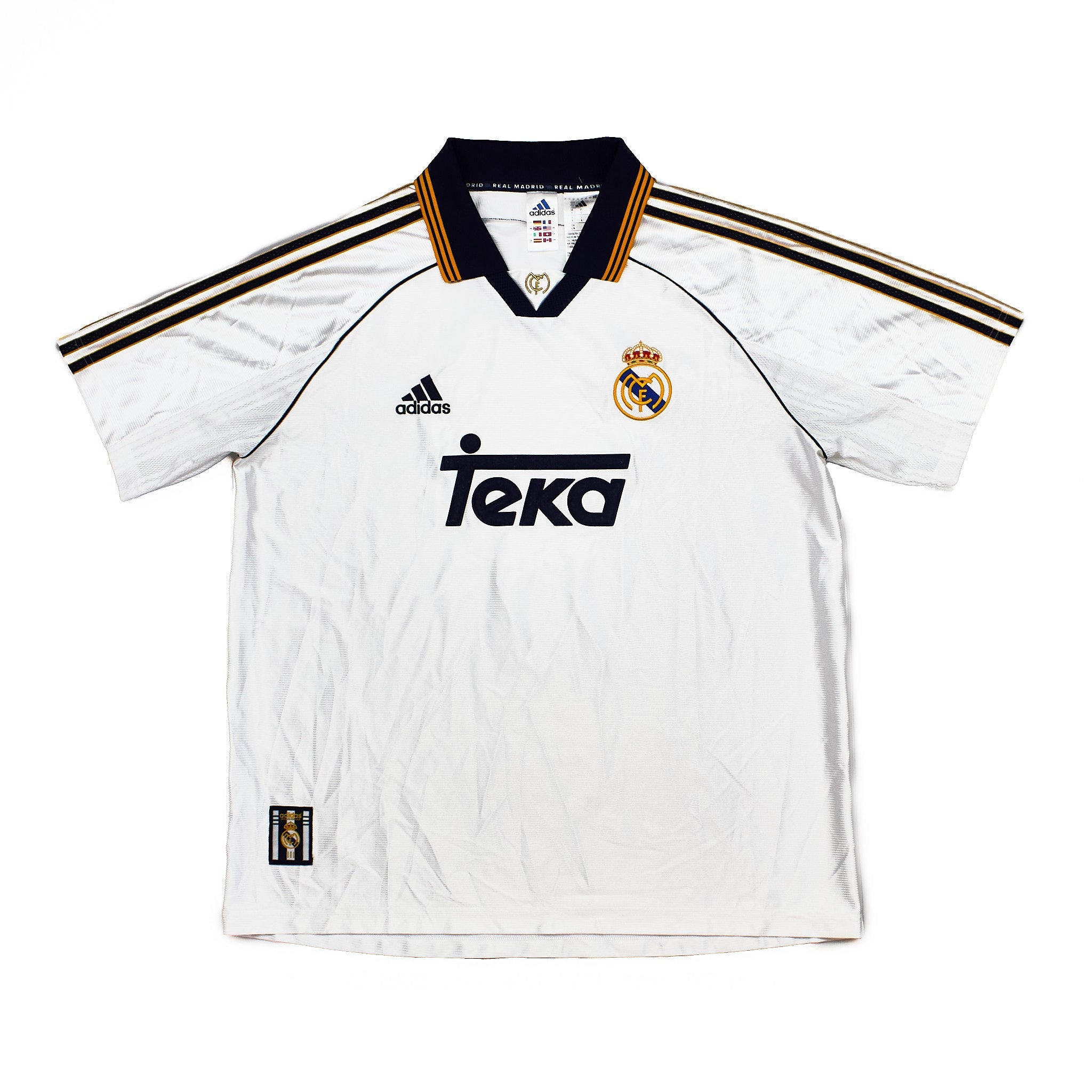 Buy 1998/00 Real Madrid Home Shirt *Reissue* (L) Adidas ~ Free worldwide shipping ~ Authentic Vintage Football Shirts from Cult Kits