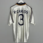 Shop 1998/00 REAL MADRID R. CARLOS #3 HOME SHIRT (XL) ADIDAS, classic football shirts, vintage football shirts & retro soccer jerseys at Cult Kits